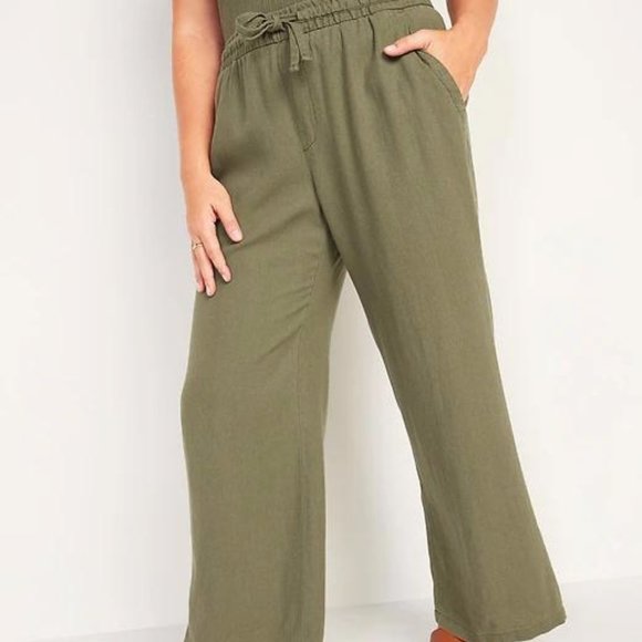 Old Navy High-Waisted Wide-Leg Linen-Blend Pants for Women New - Picture 5 of 8